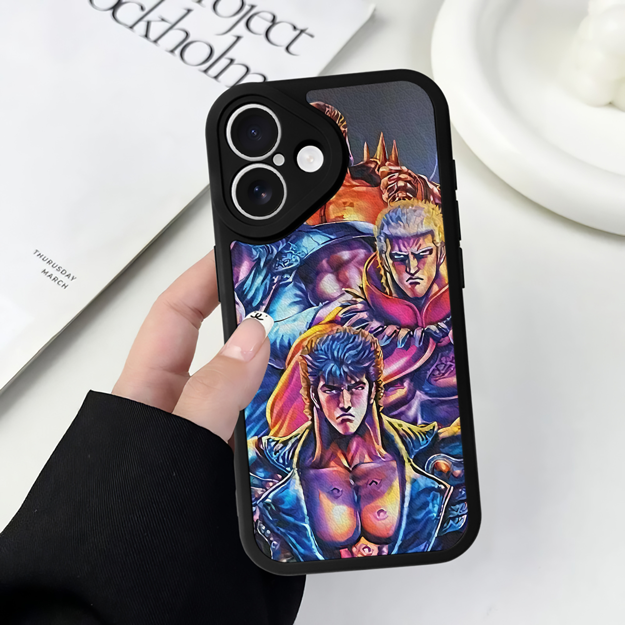 （画像用） 北斗の拳 Fist of the North Star 【iPhone 16シリーズ対応】シリコンスマホケース（レザー調） 材質：シリコン